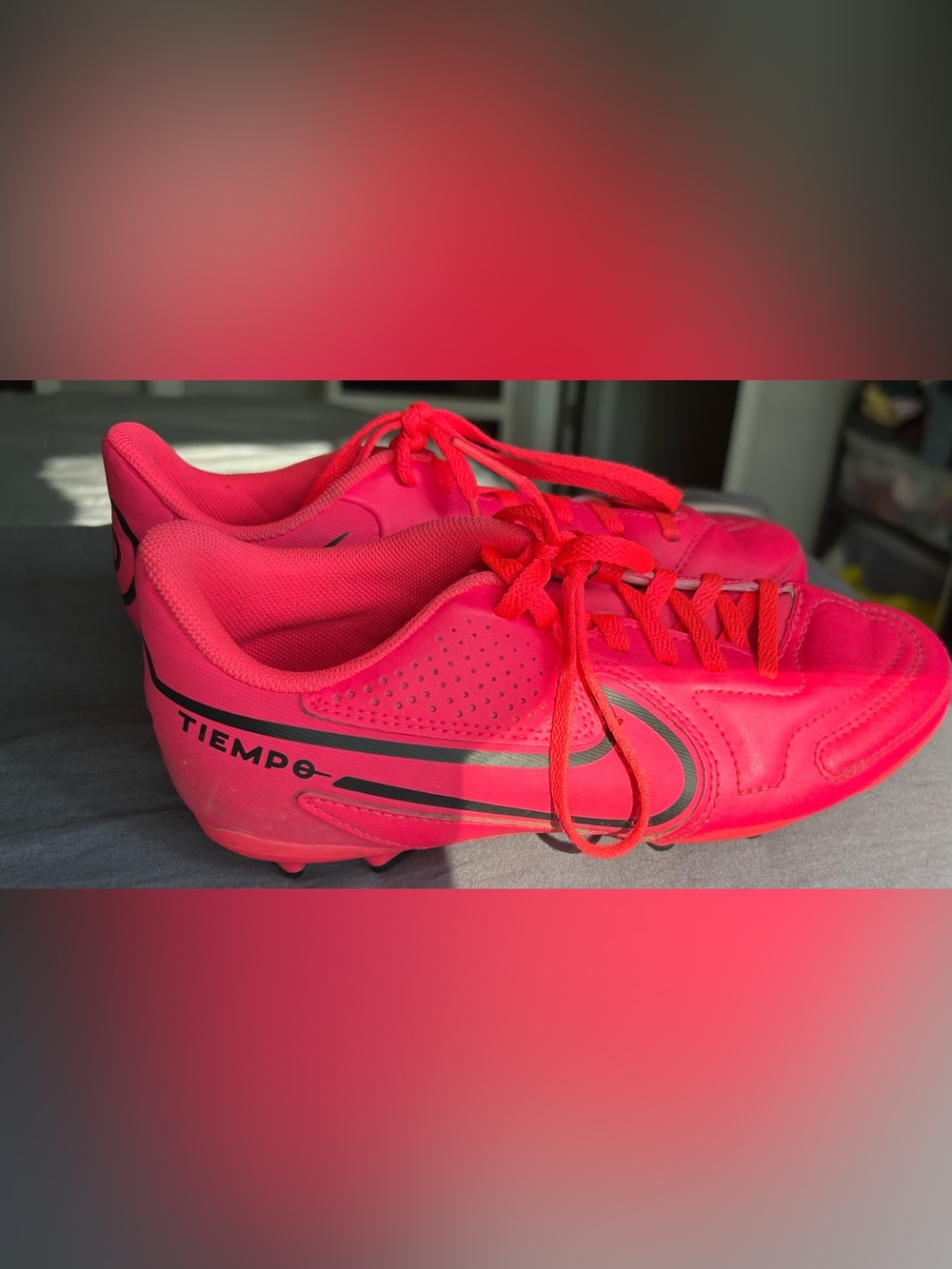 Nike Kids Tiempo Soccer Cleats in Hot Pink